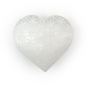 Selenite Heart Flower of Life